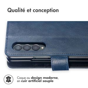 iMoshion Étui de téléphone portefeuille Luxe Samsung Galaxy Z Fold 4 - Bleu foncé