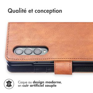 iMoshion Étui de téléphone portefeuille Luxe Samsung Galaxy Z Fold 4 - Brun