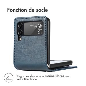 iMoshion Étui de téléphone portefeuille Luxe Samsung Galaxy Z Flip 4 - Bleu foncé