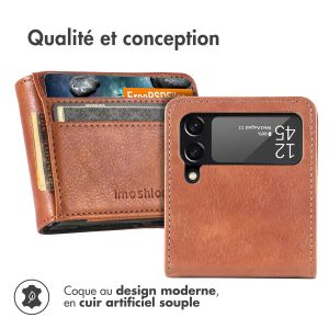 iMoshion Étui de téléphone portefeuille Luxe Samsung Galaxy Z Flip 4 - Brun