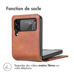 iMoshion Étui de téléphone portefeuille Luxe Samsung Galaxy Z Flip 4 - Brun
