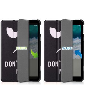 iMoshion Coque tablette Trifold Nokia T10 - Don't touch