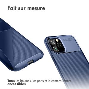 iMoshion Coque silicone Carbon iPhone 11 Pro Max - Bleu