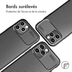 iMoshion Coque silicone Carbon iPhone 12 (Pro) - Noir