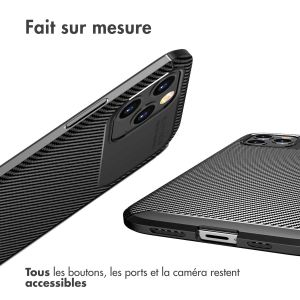 iMoshion Coque silicone Carbon iPhone 12 (Pro) - Noir