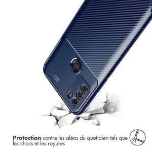iMoshion Coque silicone Carbon Motorola Moto G50 - Bleu
