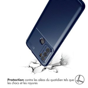 iMoshion Coque silicone Carbon Motorola Moto G60 - Bleu