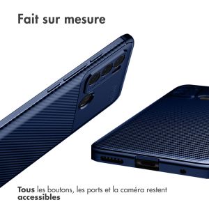 iMoshion Coque silicone Carbon Motorola Moto G60 - Bleu