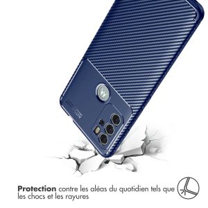 iMoshion Coque silicone Carbon Motorola Moto G60s - Bleu