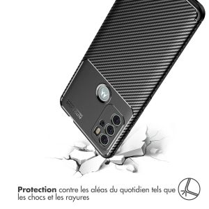 iMoshion Coque silicone Carbon Motorola Moto G60s - Noir