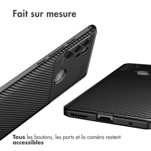 iMoshion Coque silicone Carbon Motorola Moto G60s - Noir