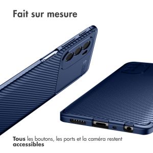 iMoshion Coque silicone Carbon Motorola Moto G51 - Bleu