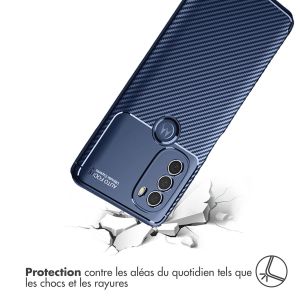 iMoshion Coque silicone Carbon Motorola Moto G71 - Bleu