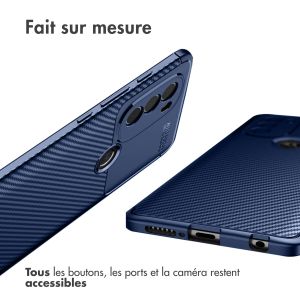 iMoshion Coque silicone Carbon Motorola Moto G71 - Bleu