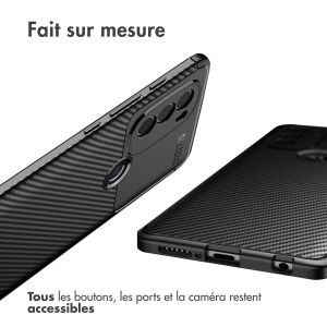 iMoshion Coque silicone Carbon Motorola Moto G71 - Noir