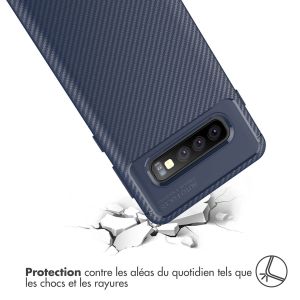 iMoshion Coque silicone Carbon Samsung Galaxy S10 - Bleu