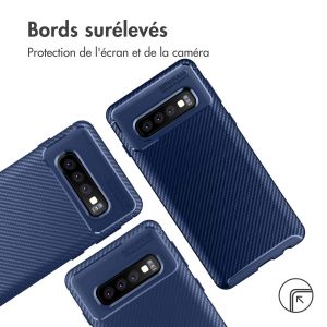 iMoshion Coque silicone Carbon Samsung Galaxy S10 - Bleu