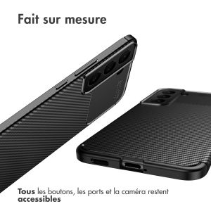 iMoshion Coque silicone Carbon Samsung Galaxy S22 Plus - Noir