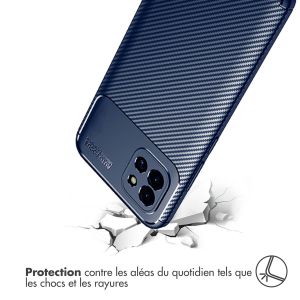 iMoshion Coque silicone Carbon Samsung Galaxy A03 - Bleu