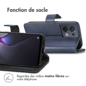 iMoshion Étui de téléphone portefeuille Luxe Oppo Reno 8 5G - Bleu foncé