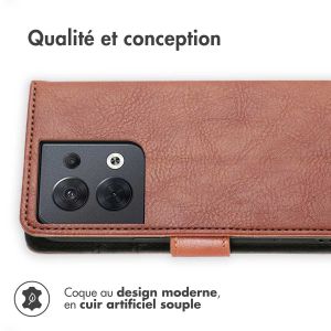 iMoshion Étui de téléphone portefeuille Luxe Oppo Reno 8 5G - Brun