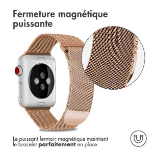 iMoshion Bracelet magnétique milanais Apple Watch Series 1-9 / SE - 38/40/41 mm - Taille S - Rose Dorée