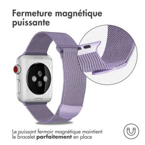 iMoshion Bracelet magnétique milanais Apple Watch Series 1-9 / SE - 38/40/41 mm - Taille M - Violet