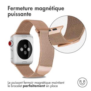 iMoshion Bracelet magnétique milanais Apple Watch Series 1-9 / SE - 38/40/41 mm - Taille M - Rose Dorée