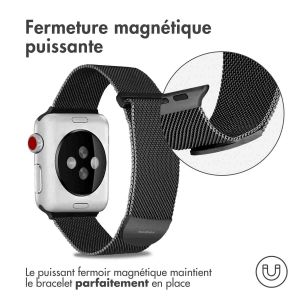 iMoshion Bracelet magnétique milanais Apple Watch Series 1-9 / SE - 38/40/41 mm - Taille M - Noir