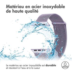 iMoshion Bracelet magnétique milanais Apple Watch Series 1-9 / SE / Ultra (2) - 42/44/45/49 mm - Taille M - Violet