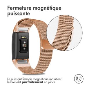 iMoshion Bracelet magnétique milanais Fitbit Charge 2 - Taille S - Rose Dorée