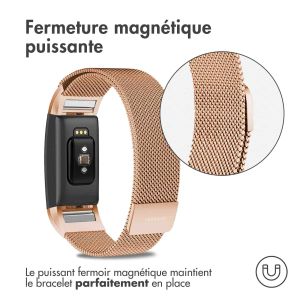 iMoshion Bracelet magnétique milanais Fitbit Charge 2 - Taille M - Rose Dorée