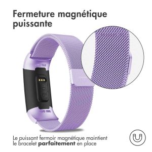 iMoshion Bracelet magnétique milanais Fitbit Charge 3 / 4 - Taille S - Violet