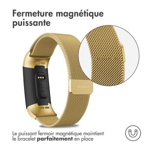 iMoshion Bracelet magnétique milanais Fitbit Charge 3 / 4 - Taille M - Dorée