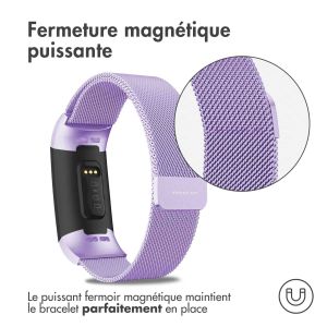 iMoshion Bracelet magnétique milanais Fitbit Charge 3 / 4 - Taille M - Violet