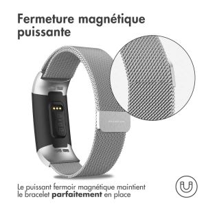 iMoshion Bracelet magnétique milanais Fitbit Charge 3 / 4 - Taille M - Argent