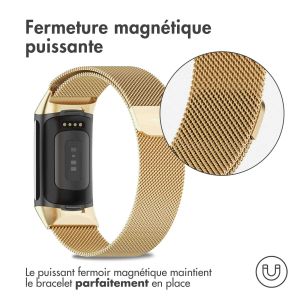 iMoshion Bracelet magnétique milanais Fitbit Charge 5 / Charge 6 - Taille S - Dorée