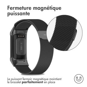 iMoshion Bracelet magnétique milanais Fitbit Charge 5 / Charge 6 - Taille S - Noir