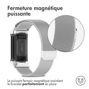 iMoshion Bracelet magnétique milanais Fitbit Charge 5 / Charge 6 - Taille M - Argent