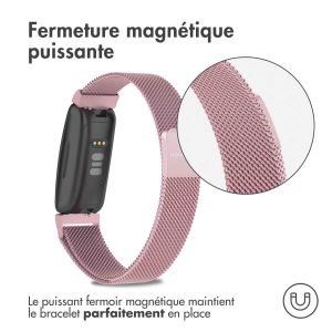 iMoshion Bracelet magnétique milanais Fitbit Inspire - Taille M - Rose
