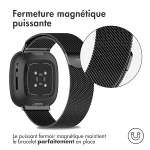 iMoshion Bracelet magnétique milanais Fitbit Versa 3 - Taille S - Noir