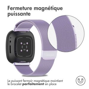 iMoshion Bracelet magnétique milanais Fitbit Versa 3 - Taille M - Violet