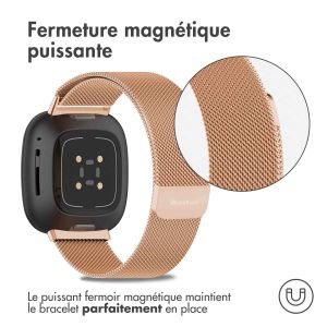 iMoshion Bracelet magnétique milanais Fitbit Versa 3 - Taille M - Rose Dorée