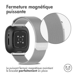iMoshion Bracelet magnétique milanais Fitbit Versa 3 - Taille M - Argent