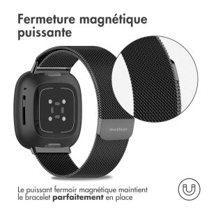 iMoshion Bracelet magnétique milanais Fitbit Versa 3 - Taille M - Noir
