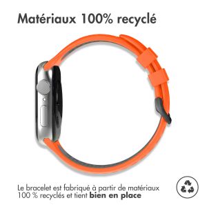 iMoshion ﻿Boucle de bracelet de sport en silicone Apple Watch Series 1-9 / SE - 38/40/41mm - Orange / Noir