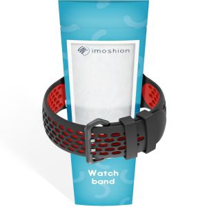 iMoshion ﻿Boucle de bracelet de sport en silicone Apple Watch Series 1-9 / SE - 38/40/41mm - Noir / Rouge