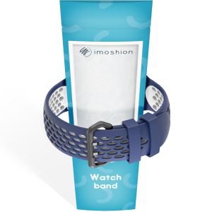 iMoshion ﻿Boucle de bracelet de sport en silicone Apple Watch Series 1-9 / SE / Ultra (2) - 42/44/45/49 mm - Bleu foncé / Blanc