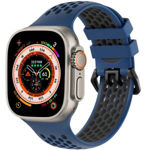 iMoshion ﻿Boucle de bracelet de sport en silicone Apple Watch Series 1-9 / SE / Ultra (2) - 42/44/45/49 mm - Bleu / Noir