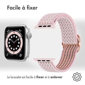 iMoshion Bande élastique en nylon Apple Watch Series 1-9 / SE - 38/40/41mm - Rose